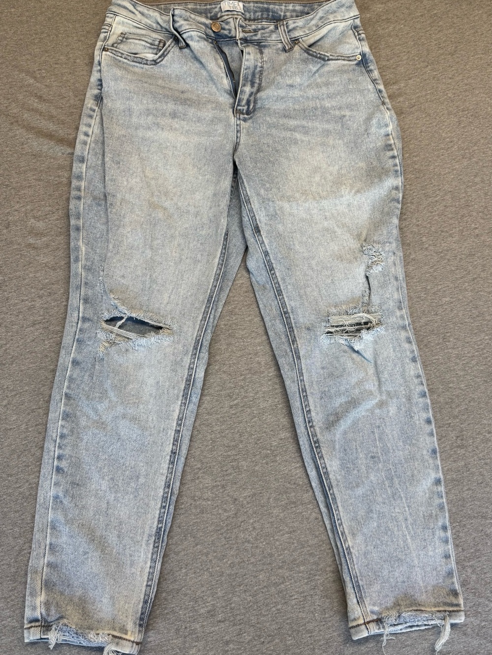 Time and Tru Light Blue Distressed Boyfriend Jeans